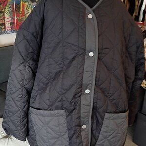 UGG AMILEA REVERSIBLE  FAUX FUR  QUILTED  OVERSIZED COAT GREY  NWOT